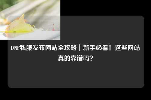 DNF私服發布網站全攻略｜新手必看！這些網站真的靠譜嗎？