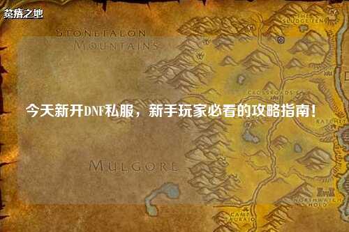 今天新開DNF私服，新手玩家必看的攻略指南！?