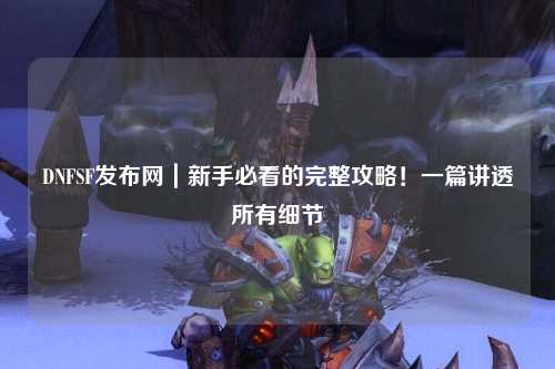 DNFSF發布網｜新手必看的完整攻略！一篇講透所有細節