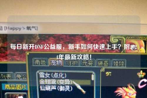 每日新開DNF公益服，新手如何快速上手？附2024年最新攻略！