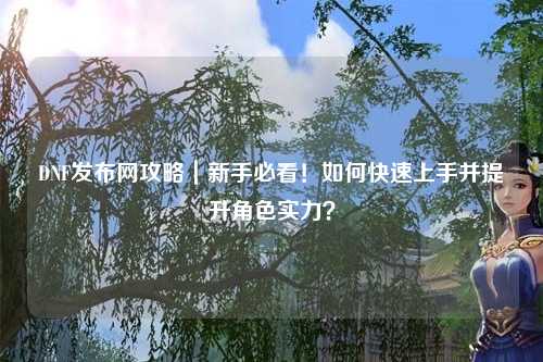 DNF發布網攻略｜新手必看！如何快速上手并提升角色實力？