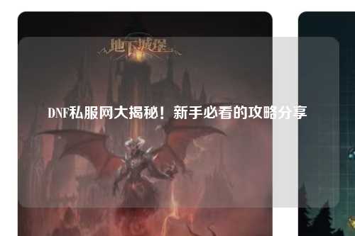 DNF私服網大揭秘！新手必看的攻略分享?