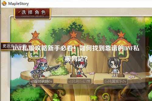 DNF私服攻略新手必看！如何找到靠譜的DNF私服網站？