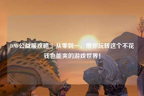DNF公益服攻略 | 從零到一，帶你玩轉這個不花錢也能爽的游戲世界！